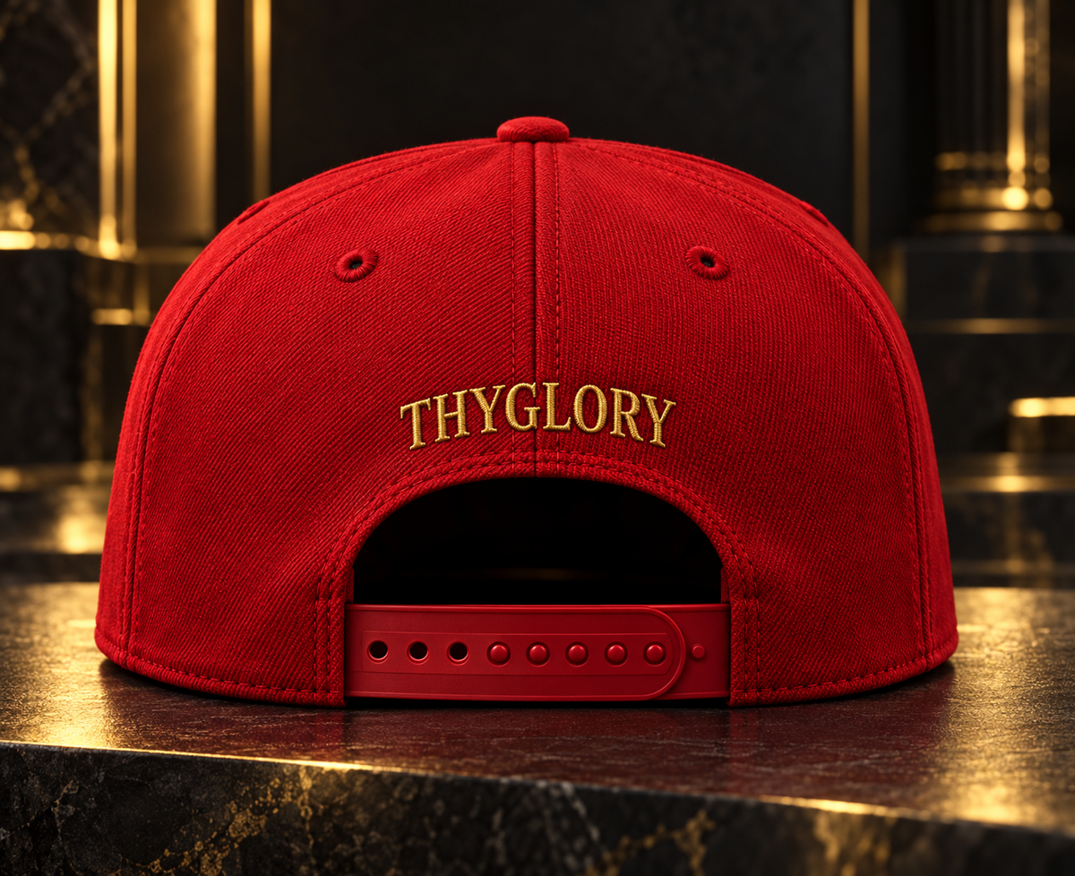 ThyGlory Red Snapback Hat — additional product photograph