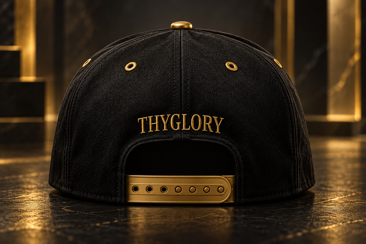 ThyGlory Black Snapback Hat — additional product photograph