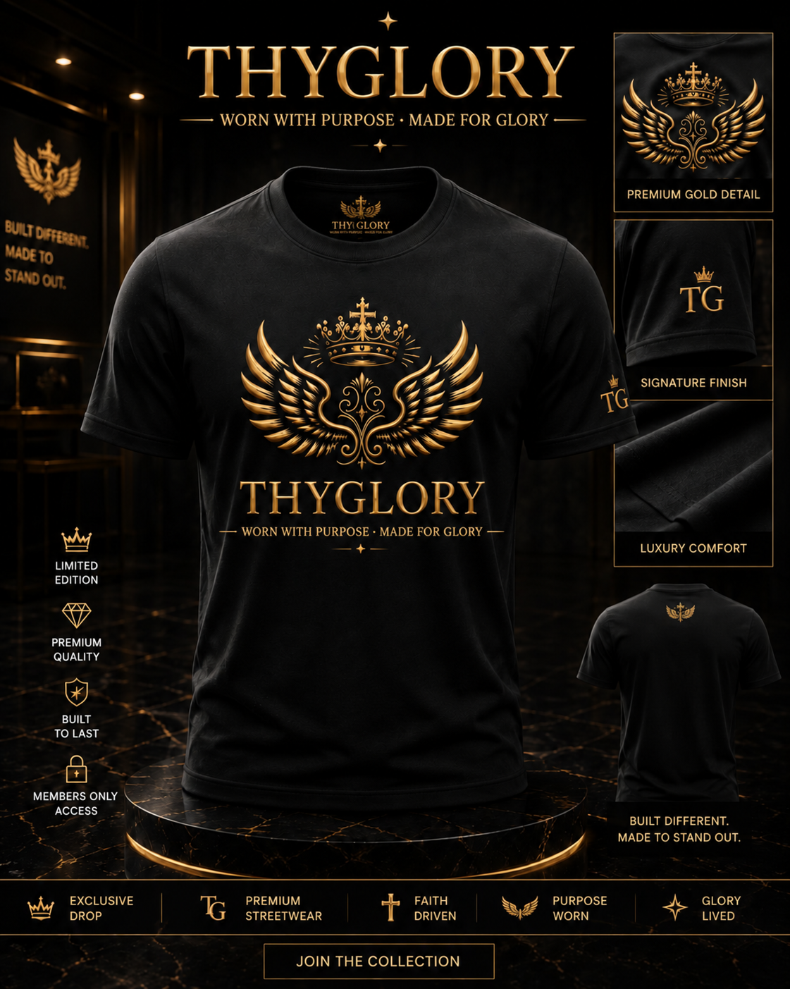 ThyGlory Black T-Shirt — additional product photograph